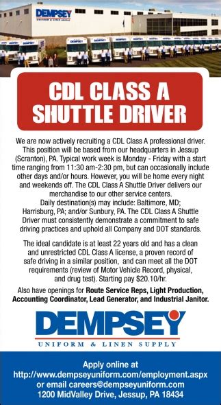 class a shuttle driver